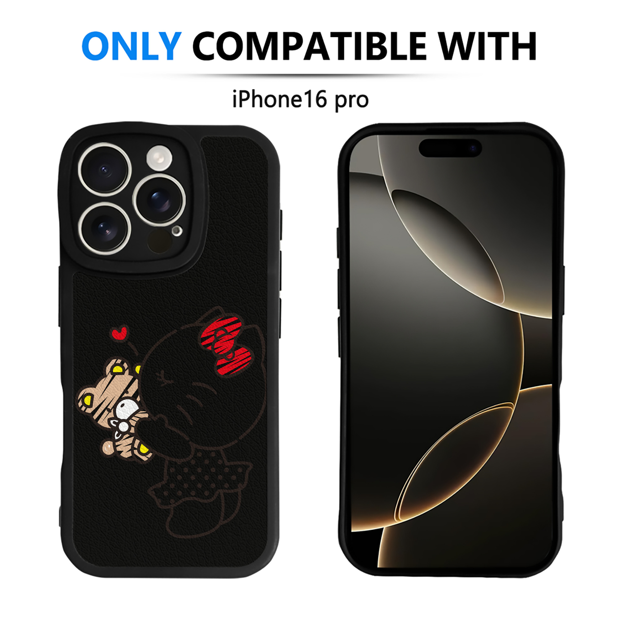（画像用） Hello Kitty ハローキティ 【iPhone 16シリーズ対応】シリコンスマホケース（レザー調） 材質：シリコン